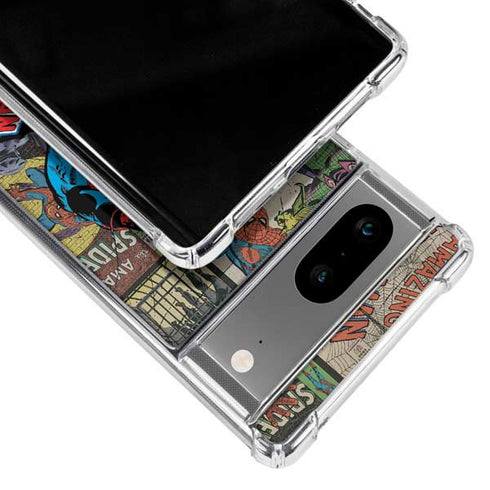 Marvel Classic Comics Amazing Spider-Man Collage Google Pixel 8 Clear Case